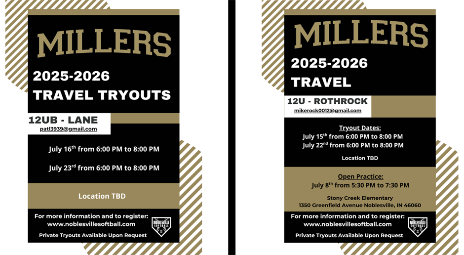 12UB + 12U Travel Tryout Info