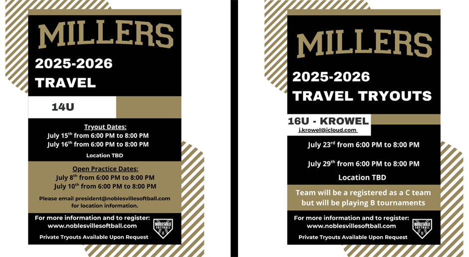 14U + 16U Travel Tryout Info